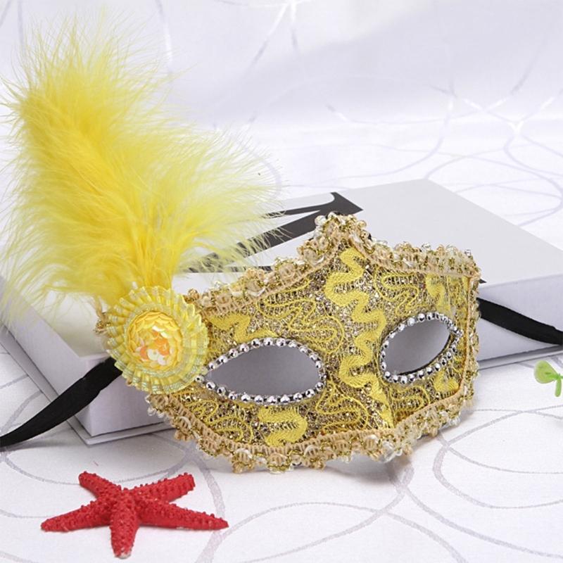 Costume Mask Feather Masquerade Mask Halloween Mardi Gras Cosplay Party Masque