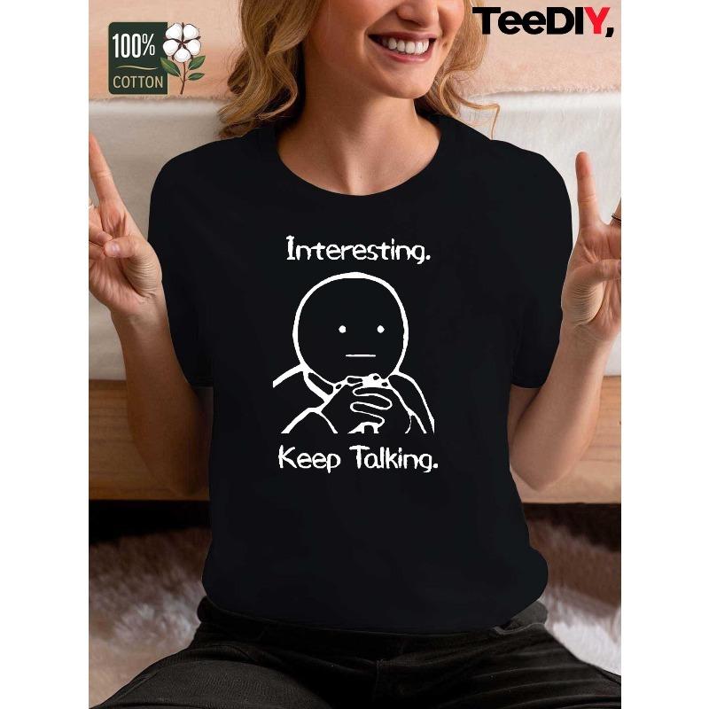 

Interesting Keep Talking European and American Summer Coded Women s T-shirts, Pure Fabric, Casual and Comfortable Printed Short Sleeves S чёрный