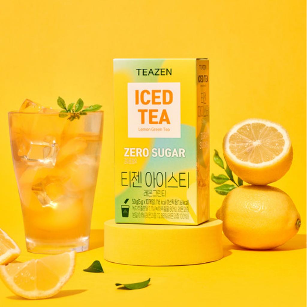 

[TEAZEN] Zero Sugar Iced Tea 10 Sticks(Select 1)(Peach, Watermelon Oolong Tea, Lemon Green Tea, Grapefruit) Lemon Green Tea