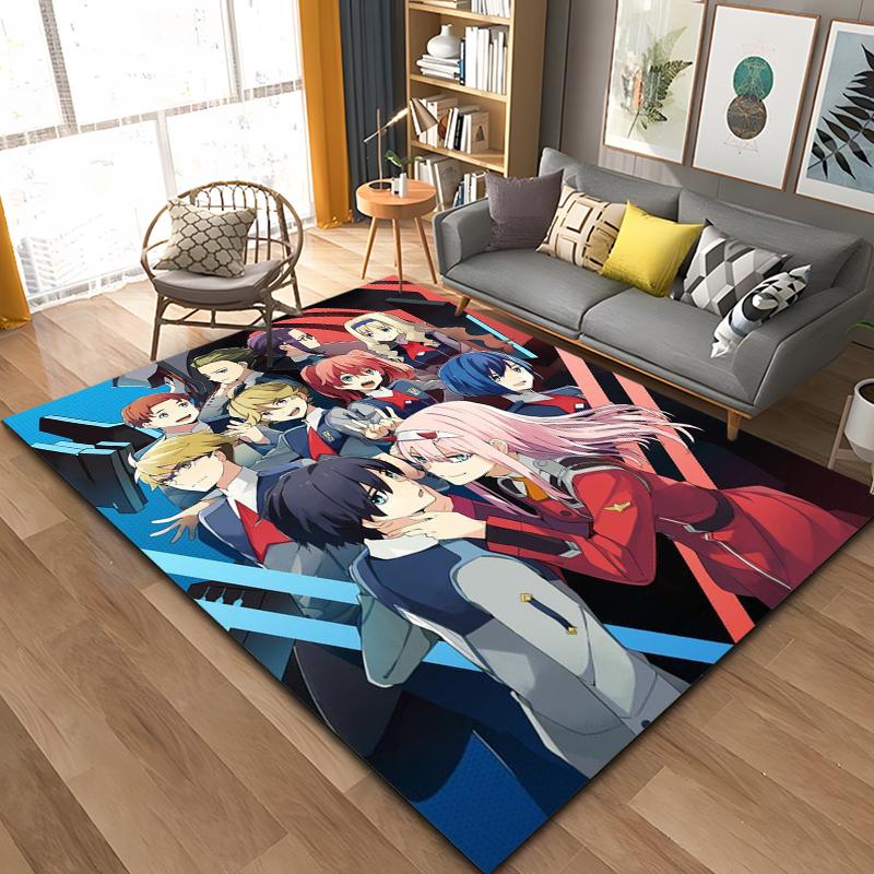 Anime Zero-Two DARLING In The FRANXX Area Rug,Carpet Rug for Living Room Bedroom Sofa Doormat Decoration, Kid Non-slip Floor Mat