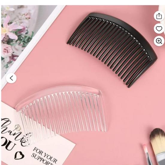 Guuyoo Plastic Side Hair Twist Comb Fine Hair Accessories, Black, White, Brown, 12 Pieces