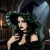 Lace Lolita Witch Hat Star Pendant Wizard Cap Party Props Halloween Hat  Cosplay Event