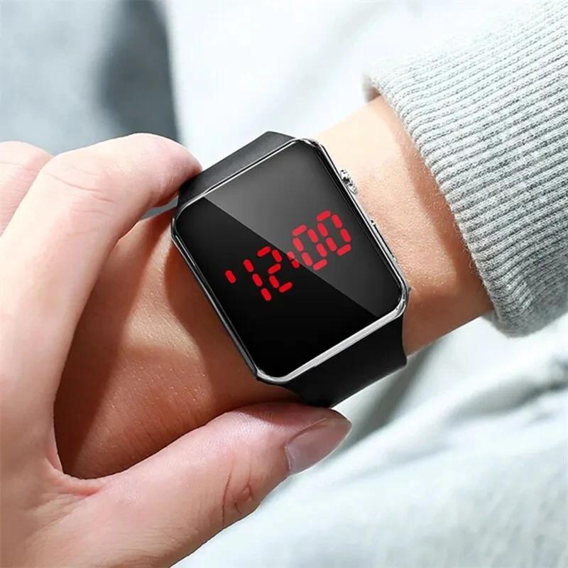 2025 Fashion Sport Digital Watch Women Men Square LED Watches Silicone Belt Electronic Women Digital Watches Clock Montre Femme