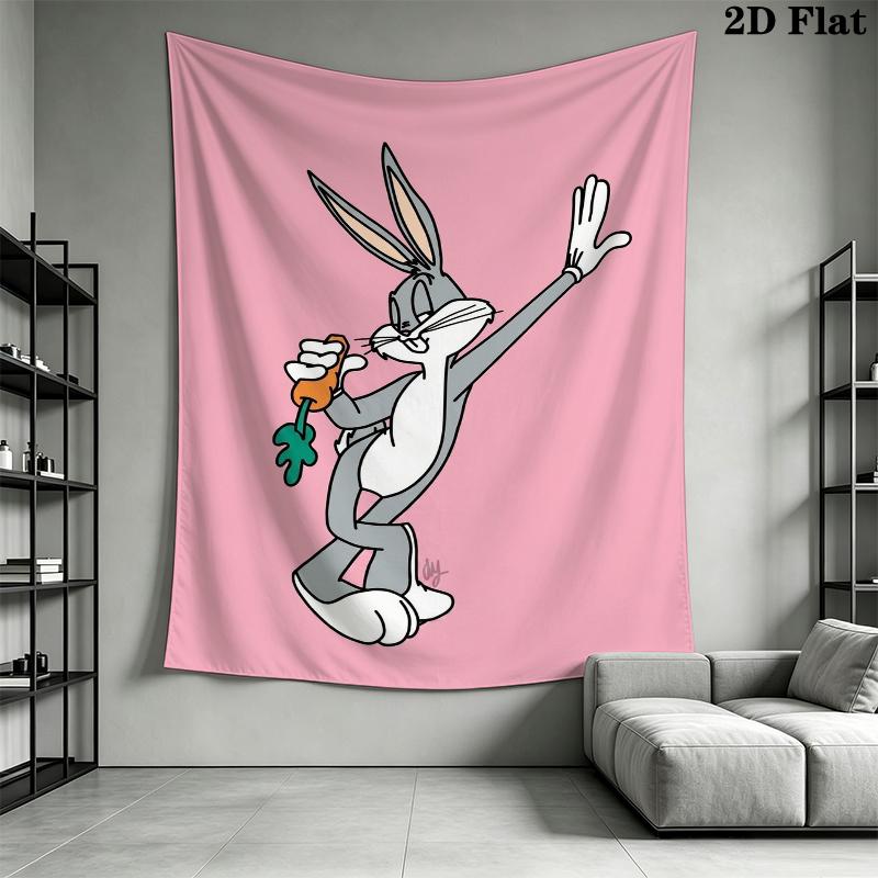 Bugs Bunny Wall Tapestry Aesthetic Wall Hanging Printed Fabric Blanket Decorative Tapestries for Bedroom Living Room Home Decor