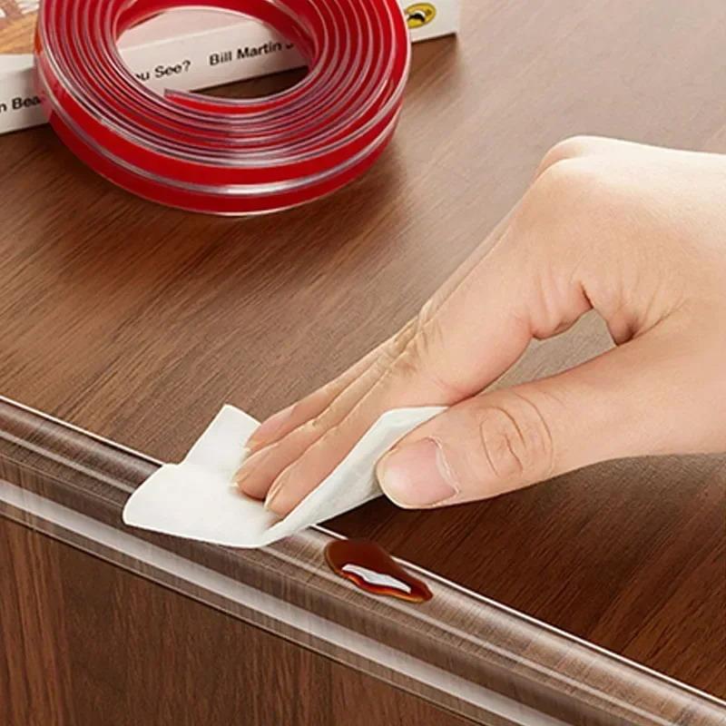 1/2/ Table Edge Guard Furniture Corner Protector Strip Self Adhesive Transparent Kids Collision Proof Soft Bumper Baby Safety