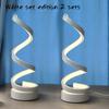 2 spirallampebordlamper: moderne geometrisk design, dimbar, USB-drevet, egnet for soverom, studierom, stuer og som gaver