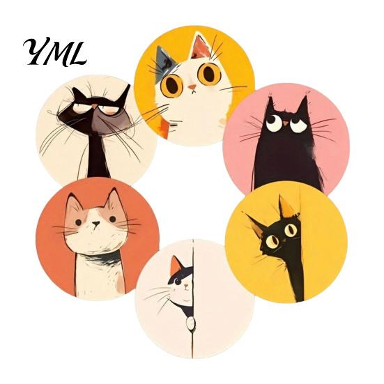 Tableware Accessories Wooden Cat Coasters, Decorative Heat Resistant Table Mats, Non-slip Cup Mats Insulation Coasters for Hot Drinks And Desk