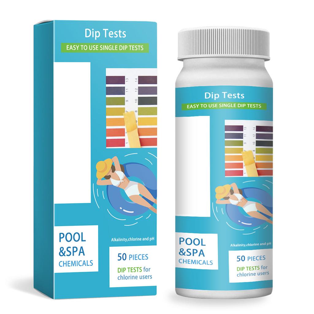 50 Pieces 3 In 1 Swimming Pool Test Strips Water Quality Testing Kits High Accuracy Chlorine Detection Tester Paper