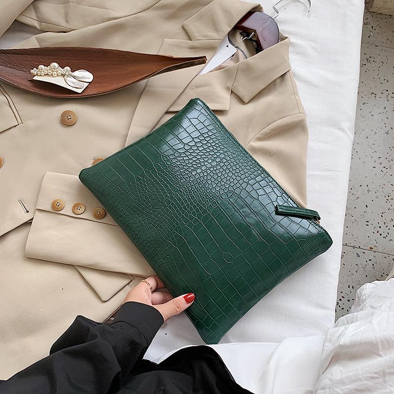 Women Fashion Handbag And Purse Stone Pattern Soft PU Leather Envelope Bag Large Capacity Ladies Day Clutch Wallet For Party
