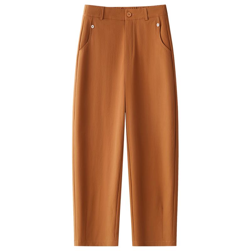 Women's Khaki High-End Drapey Casual Harem Pants - Summer 2025 Collection Thin Suit Carrot Style