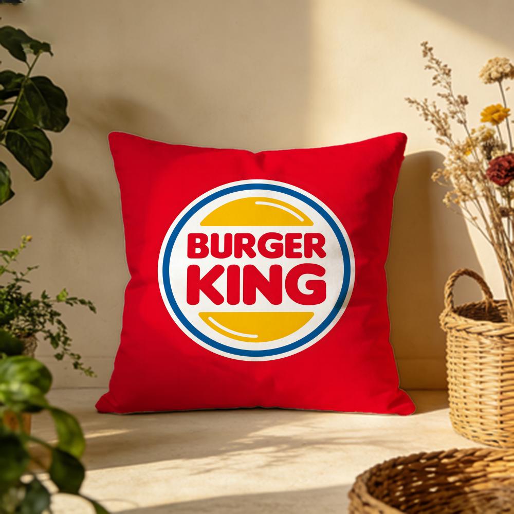 Stylish BBurger Kingful Cushion Cover Versatile DoubleSided Pillow Case Fit for Sofa Bed Car  Daily Decor