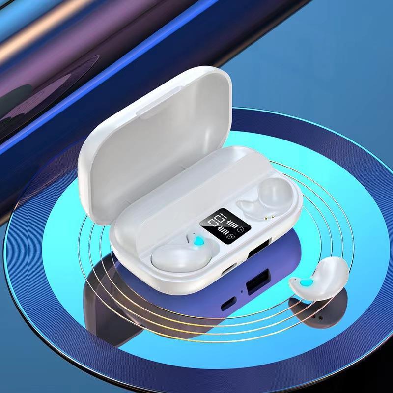 X57 popular in-ear super long battery life mini sleep bluetooth headset with digital display 5.3 wireless noise reduction