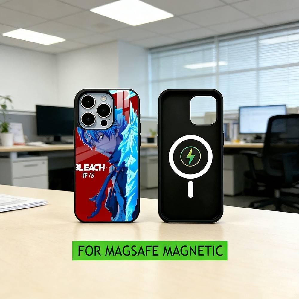 

Toshiro Hitsugaya Ice Dragon Bleach Phone Case For iPhone17,16,15,14,13,12,11 Plus,Pro Magnetic with Magsafe Wireless Charging iPhone14PRO