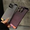 Luxury Frameless Plating Armor Cooling Case for iPhone 15 14 13 Pro Max Shockproof Camera Protection Slim Breathable Mesh Cover
