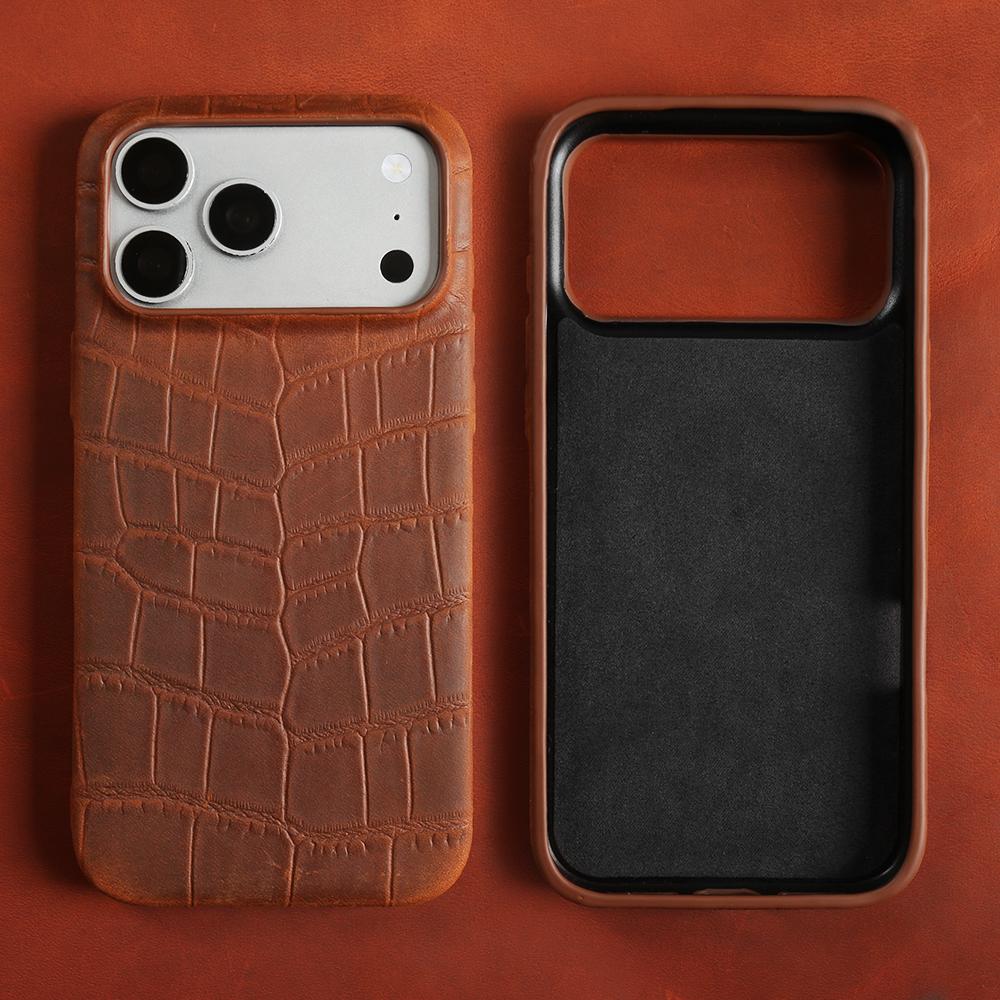 Crazy Horse Crocodile Genuine Leather Case