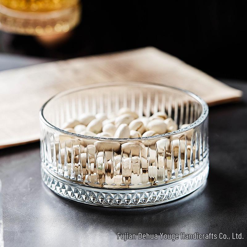 Imported Creative Transparent Glass Snack Plate - Small Dish for Bar or KTV