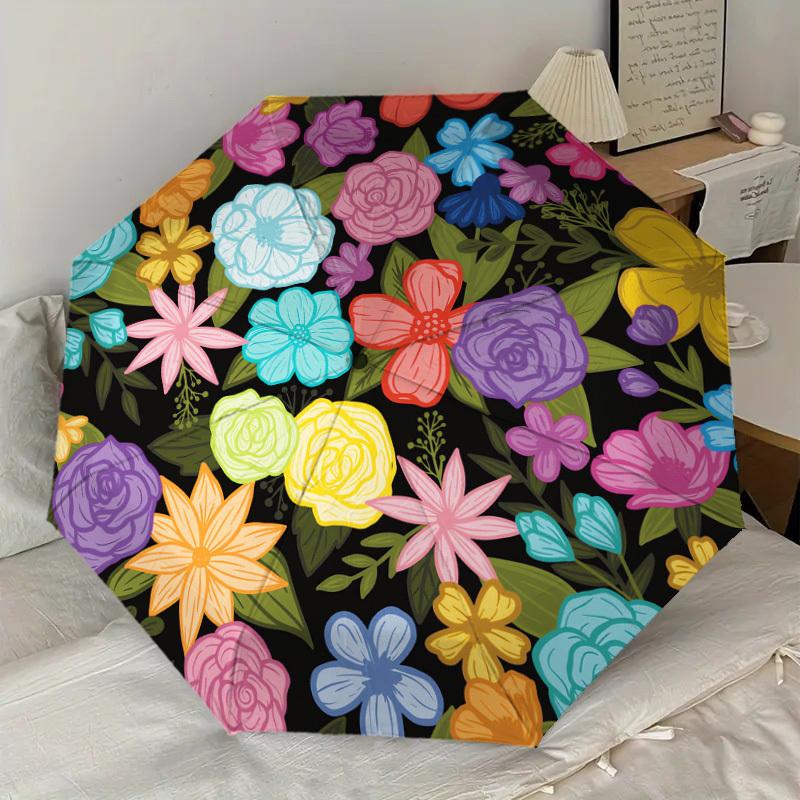 1pc flowers pattern Pattern Umbrella  Automatic Opening and Closing Umbrella, High quality Umbrella, Ideal Gift for Her 163