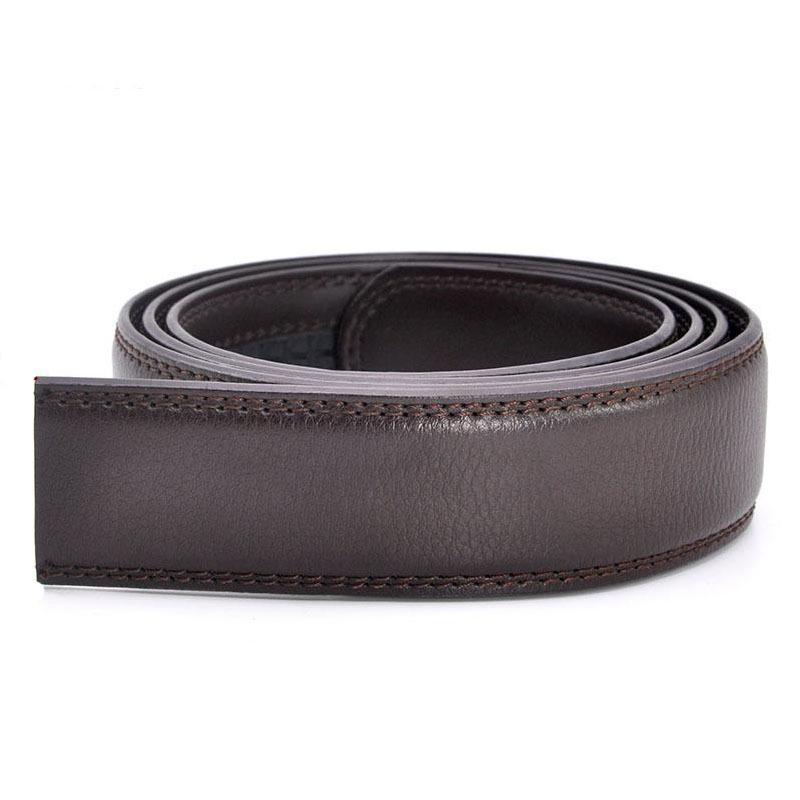 Lychee Pattern Men's Cowhide Belt Body - Automatic Buckle, Headless Design
