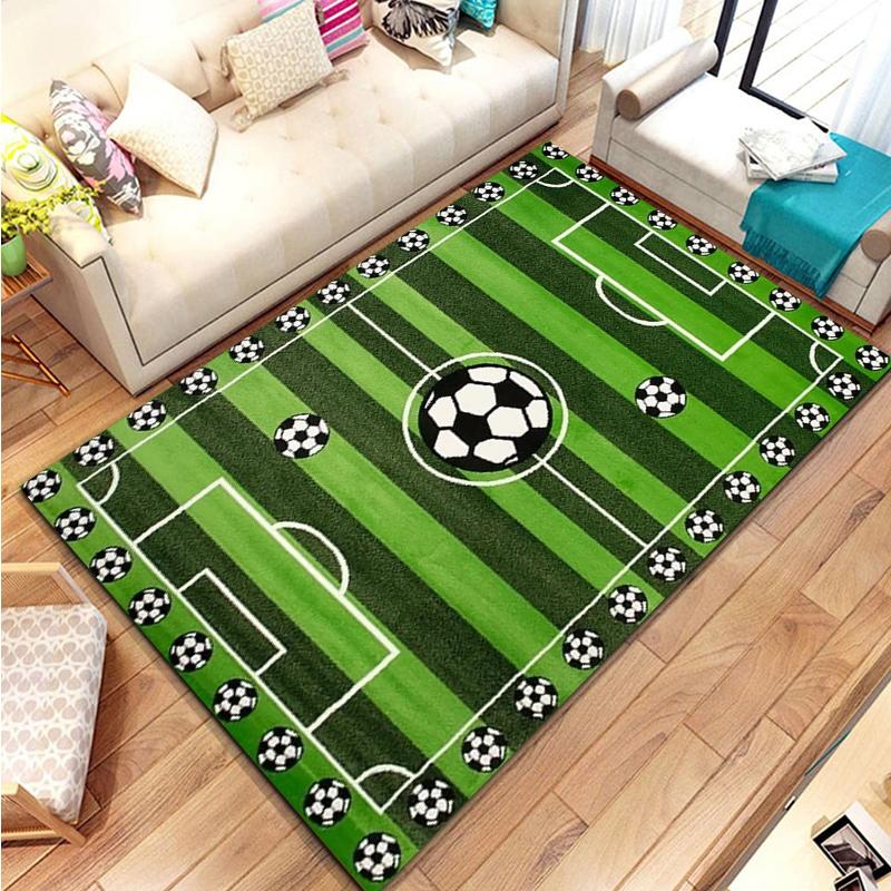 3D Football Field Carpet Sports Theme Mat Large Area Carpet for Home Living Room Cartoon Children Bedroom Sofa Doormat Floor Rug