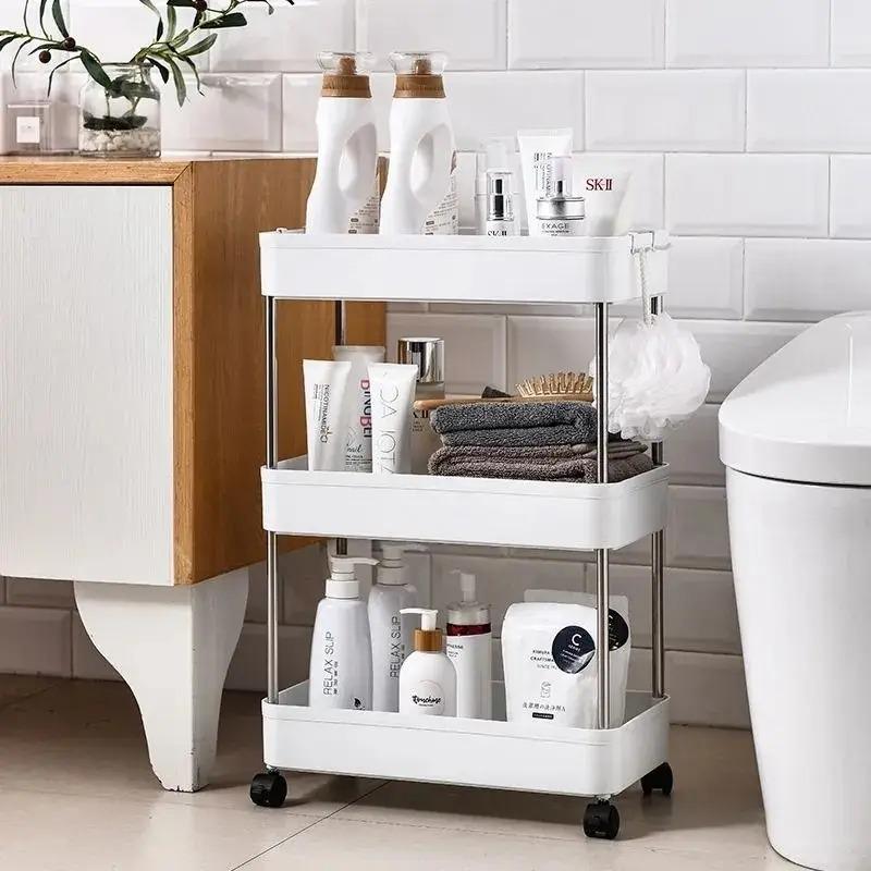 Regal Supretto mit 3 Böden auf Rollen (8359)