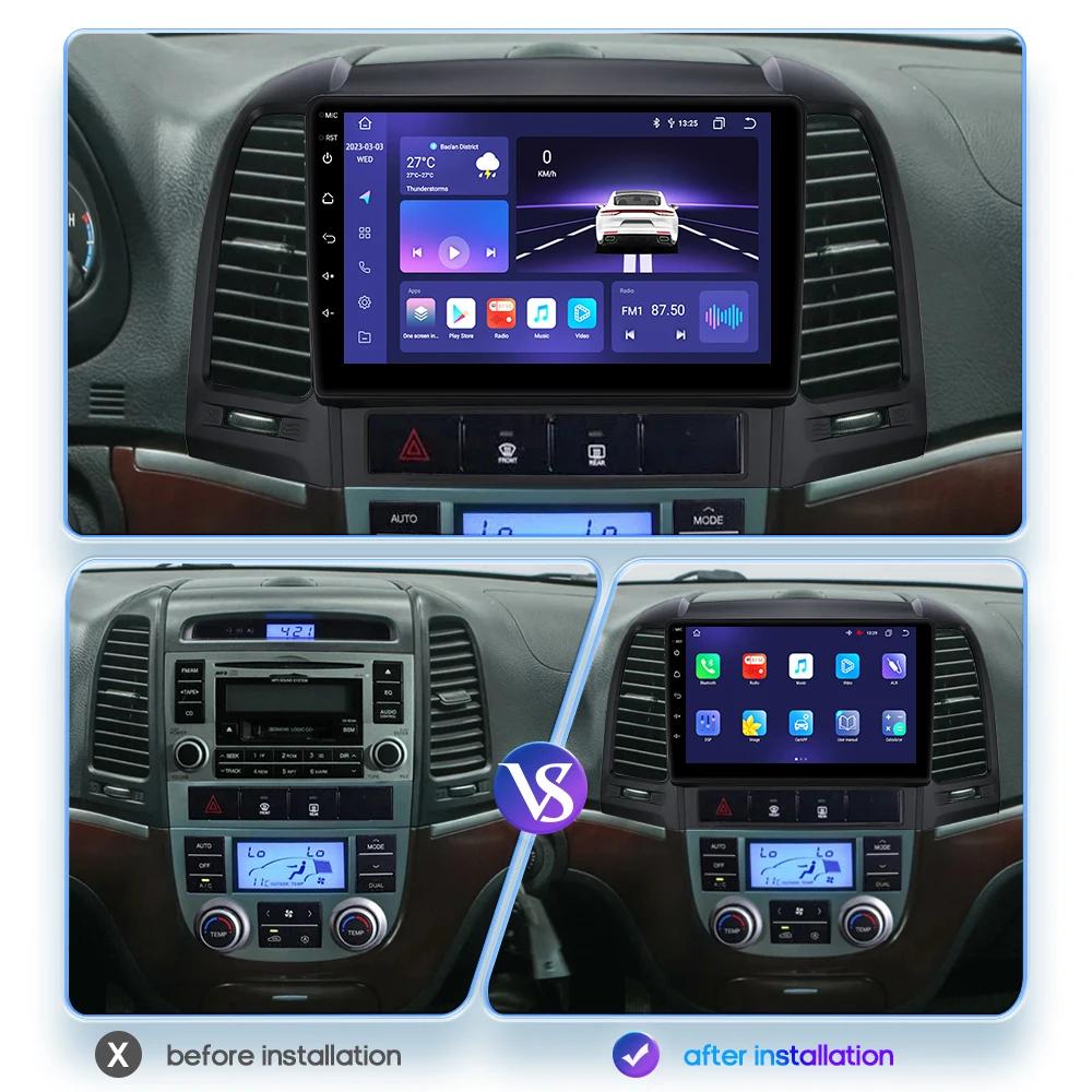 Hizpo 2din Android Autoradio for Hyundai Santa Fe 2 2006 - 2012 Car Radio Multimedia Video Player GPS Navi Head Unit  intelligent Carplay Auto 4G RDS