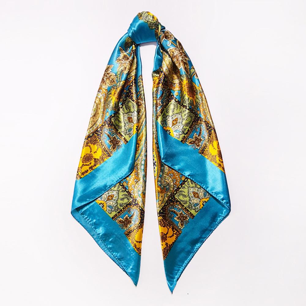 Women’s Fashionable and Versatile Faux Silk Headscarf with Cashew Nut Pattern