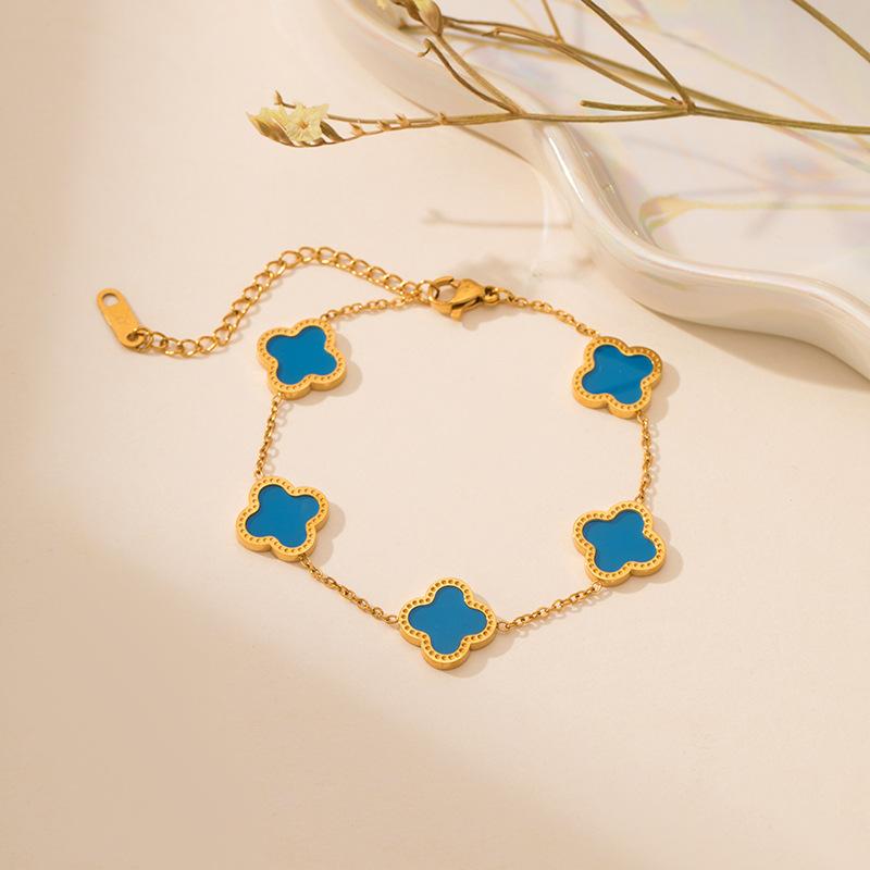 Gorąca Sprzedaż Naszyjnik Bransoletka Kolczyki Kwiat Koniczyny Trzyczęściowy Zestaw dla Kobiet