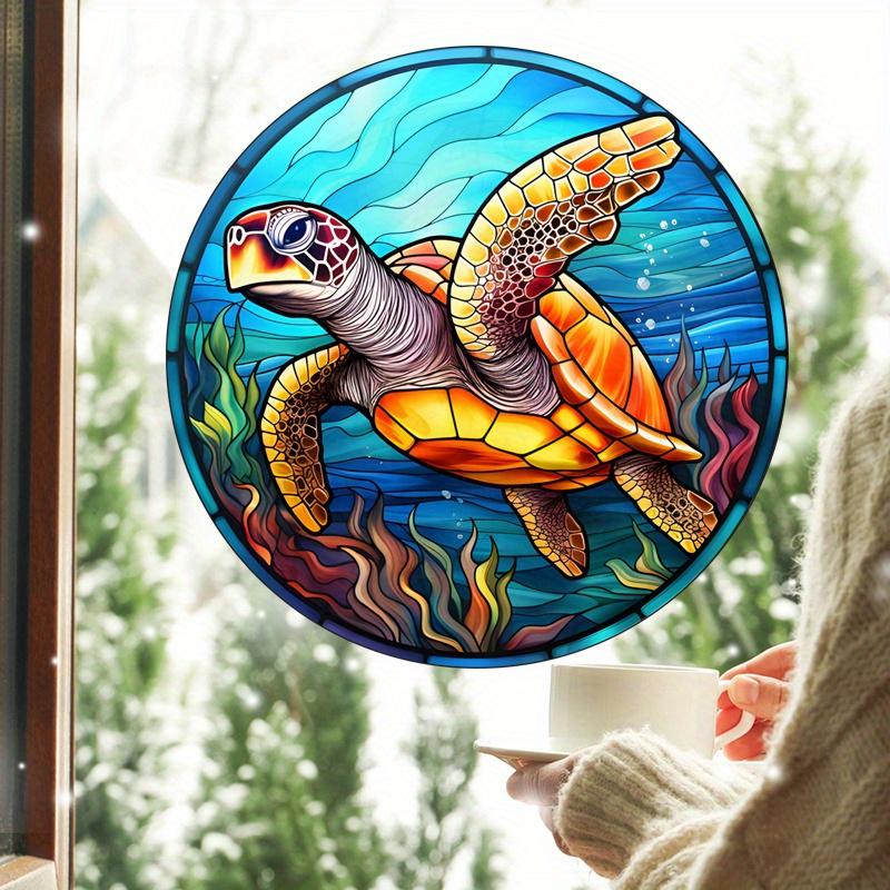 Turtles Window Glass Electrostatic Stickers Anti-collision Static Cling Glass Decals Warning Art Stickers Home Decoration#39