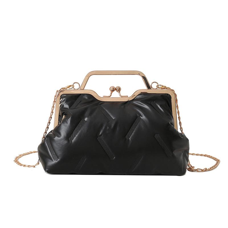 Winter new down cotton clothes bag women's Korean version fashion shoulder bag chain clip simple portable messenger women's bag