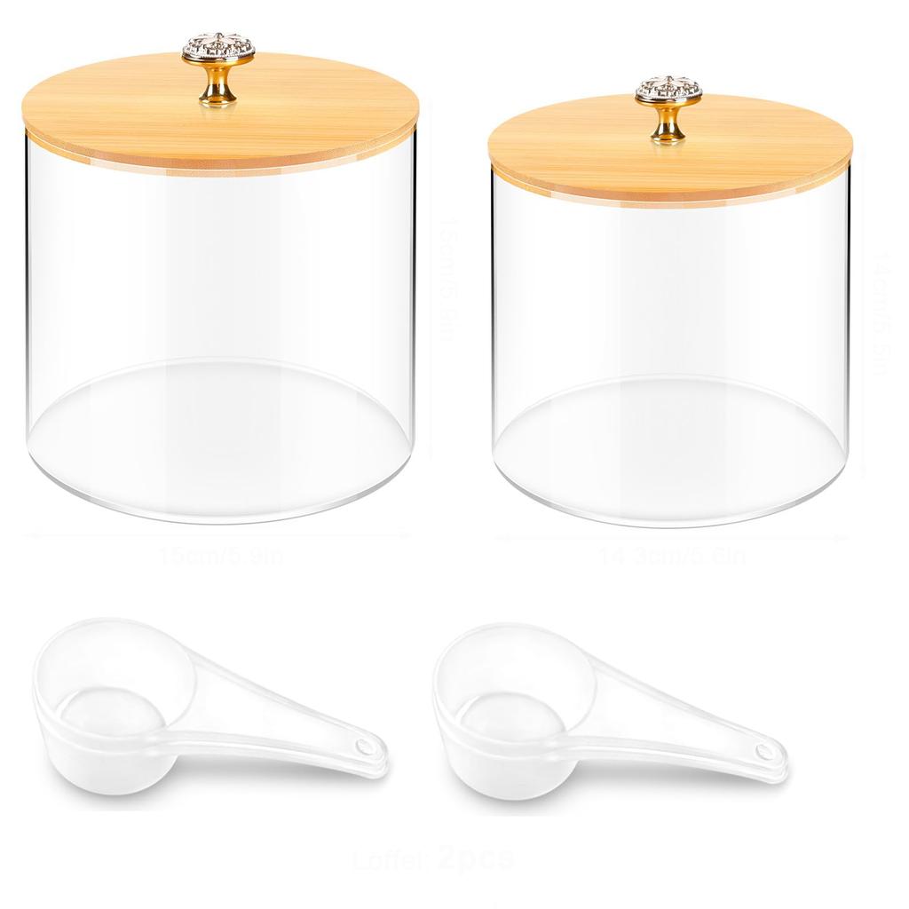 2 Pack Laundry Pods Detergent Container for Laundry Room Organization and Storage BoxPlastic Storage Jars with Bamboo Lids