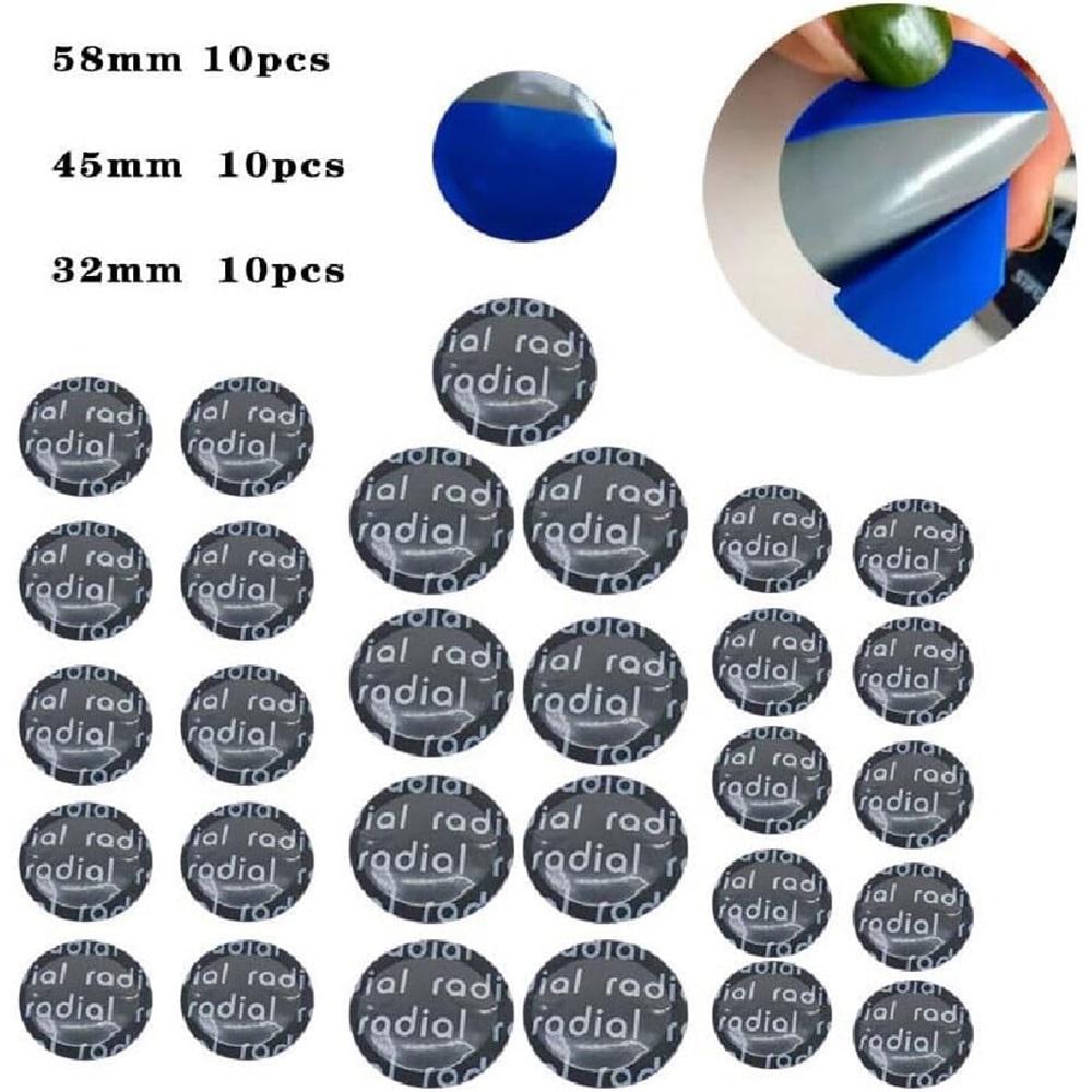 Tire Repair Kit with Patch Roller, Liner Scraper and Natural Rubber Patches, Practical Puncture Repair Tool for Car, Truck and Bike Tires