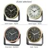 1 pc 4-inch European style light luxury metal alarm clock, 180 degree rotating table clock, vintage desktop ornament clock;