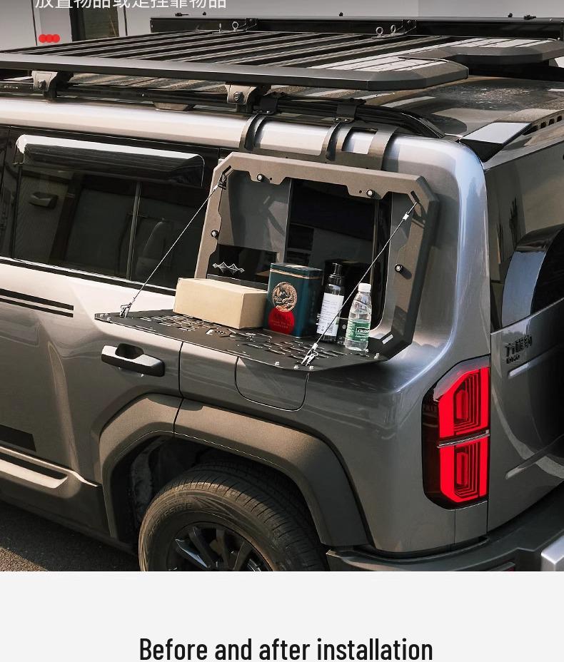 BYD Leopard 5 Side Window Net: Rear Protection, Decoration, Foldable Table & Storage