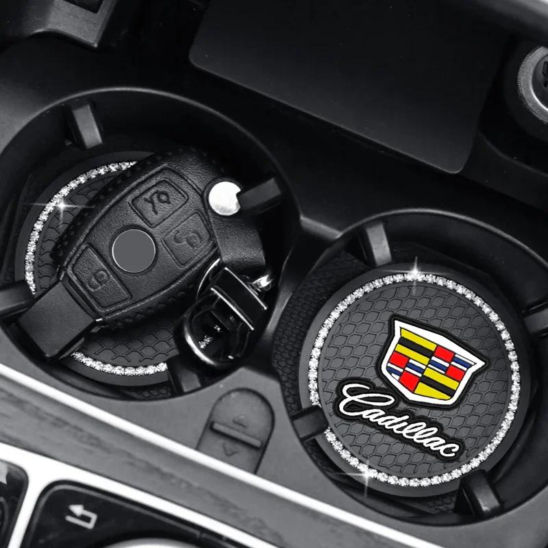 For Toyota Land 2pcs Silicon Car Cup Coasters Anti-slip Mats for Cadillac Escalade GT4 XT4 ATS XT5 CTS SRX XTS ELR BLS STS XLR EXT CT4 Styling