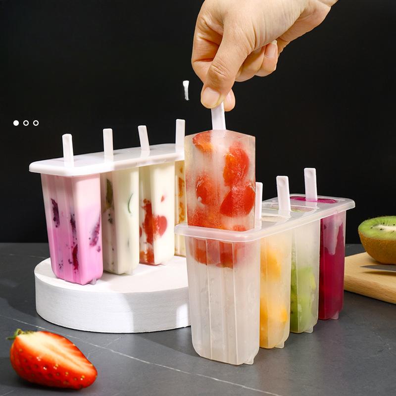 4 alte Popsicle Form mit Abdeckung Hause Kinder Popsicle Eis Form Diy Eis Form