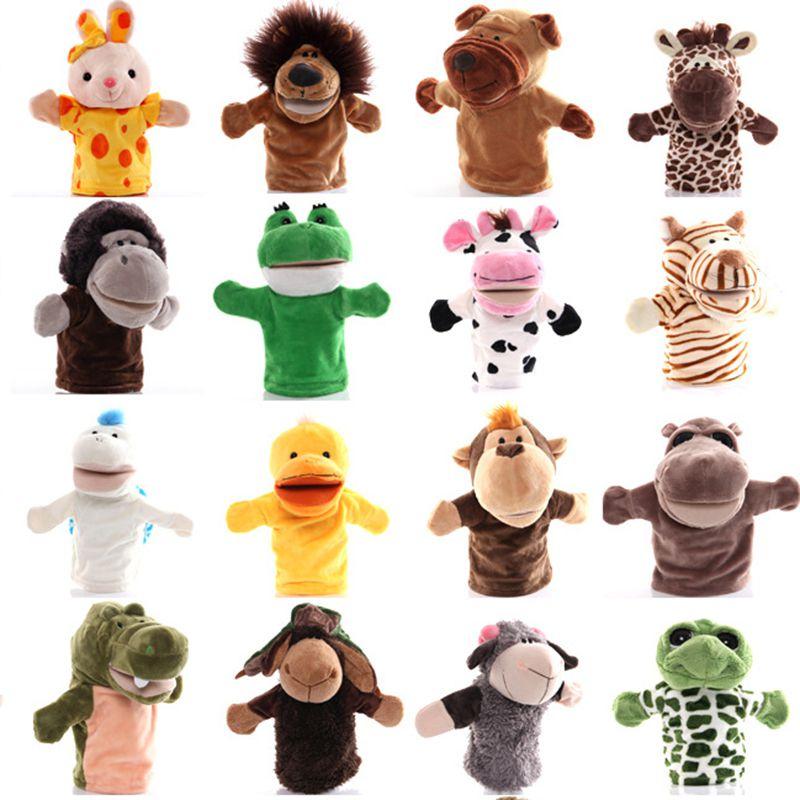 Wholesale Plush Toy Hand Puppet Cartoon Animal Doll With Movable Mouth Interactive Toy For Kindergarten And Parent-child Interaction 25cm Tall