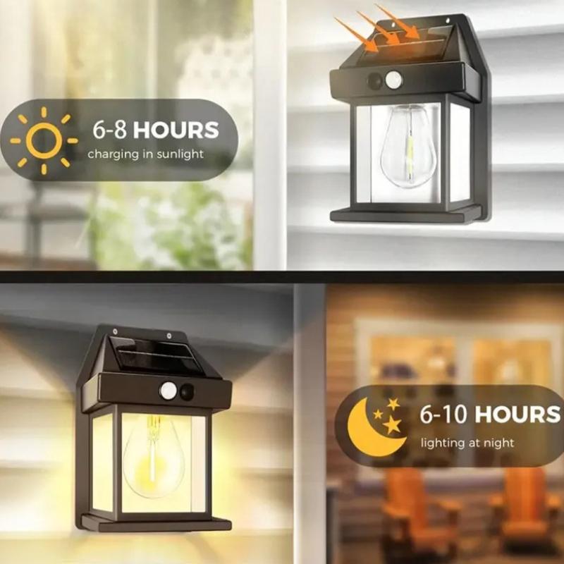 Solar LED Wall Light Outdoor Motion Sensor Light with 3 Modes Waterproof for Patio Deck Porch Barn Garage Safety Lighting Lamp