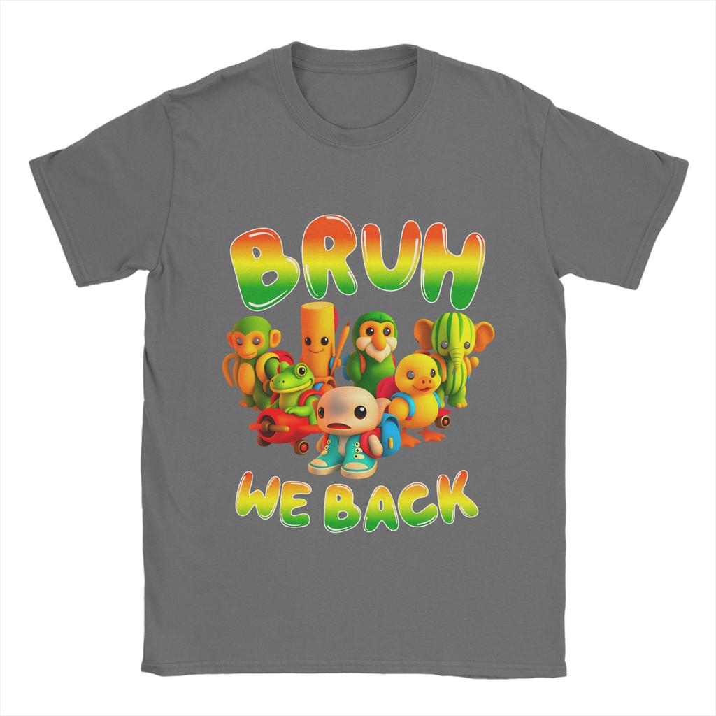 Italian Brainrot Meme Bruh Back To School T Shirt Summer Novelty T Shirts Man 100 Cotton Top Tees Short Sleeve Y2K Casual Tshirt