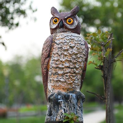 Vogelabwehr 18 Zoll Realistische Eulenattrappe Taube Krähe Vogelscheuche Statue Abschreckung