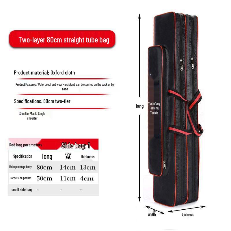 Compact Fishing Rod Storage Bag - 50/60/70/80cm Large Capacity Portable Fishing Gear Bag
