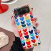 For Samsung Galaxy Z Flip 4 Case 3 Oil Painting Love Transparent Folding Case For Samsung Z Flip 3 5g Shockproof Hard Back Cover
