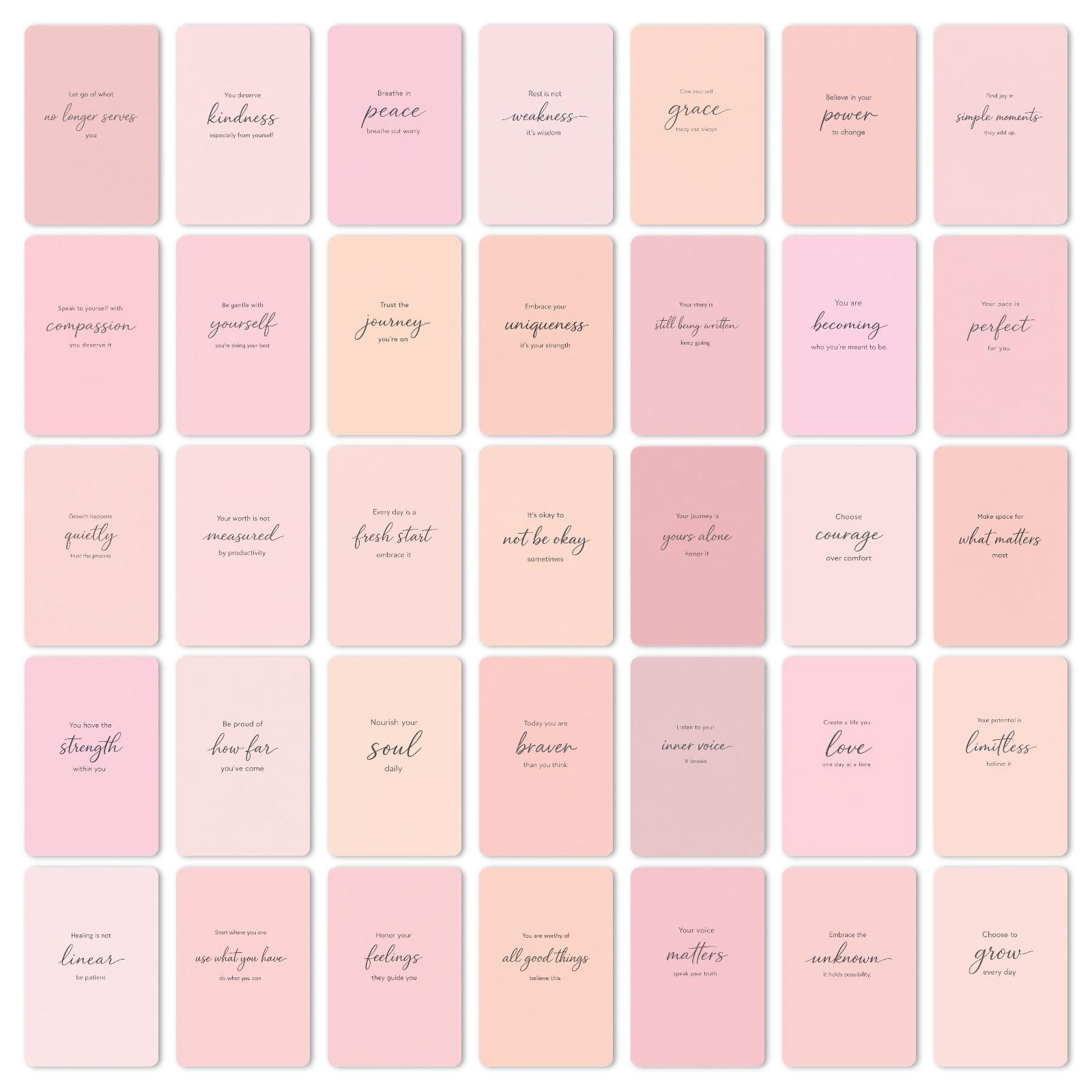 Set Of 36 Inspirational Cards For Women: Daily Positive Energy Quotes And Uplifting Messages To Soothe The