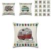 Ornate Happy Campers Sofa Throw Cushion Cover Ideal For Home Dcor