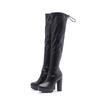 Fashion Fashion Stretch Patent Leather Women Thigh High Boots Autumn Winter Platform Wedge High Heels Over the Knee Modern Booties Shoes