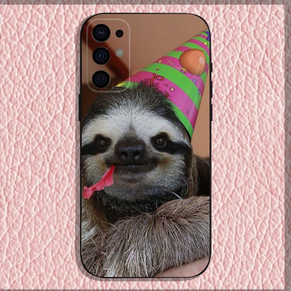 

Cute Animal Sloth Phone Case For Samsung S25,S24,S21,S22,S23,S30,Ultra,S20,Plus,Fe,Lite,Note,10,9,5G Black Cover Samsung S23ULTRA5G