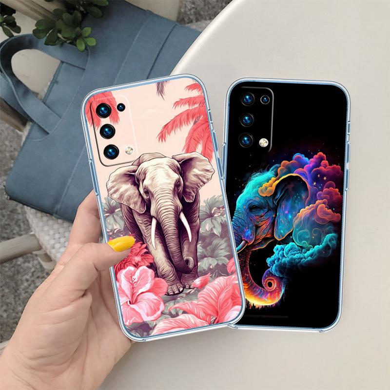 RP5 Animal Elephant Transparent Case for LG K22 K30 K40 K40S K41 K42 K50 K50S K51 K51S K52 K61 K62 K71 K92 Q60 Q61 V40 V50 V60