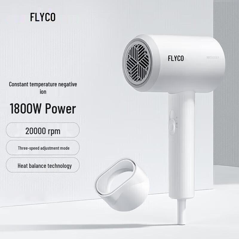 FLYCO FH6290 1800W Negative Ion Hair Dryer CN plug (adapter included)