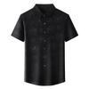 Camiseta de Verano para Hombre Estilo Hong Kong Cuello Suelto Camisa de Manga Corta para Hombre Camisa para Hombre