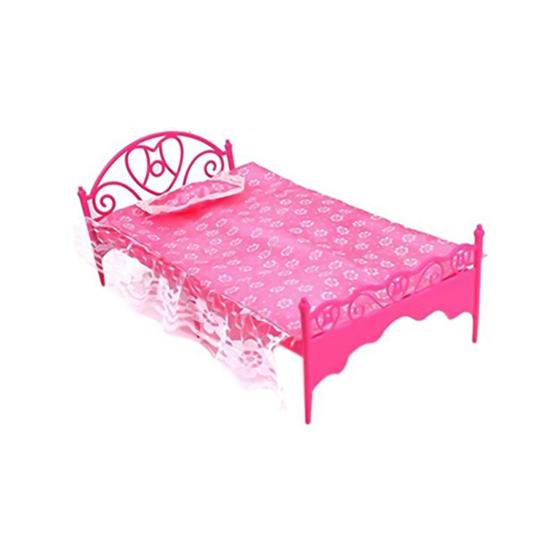 Dollhouse Display Model Mini Delicate Plastic Exquisite Furniture Model Single Bed for Kids