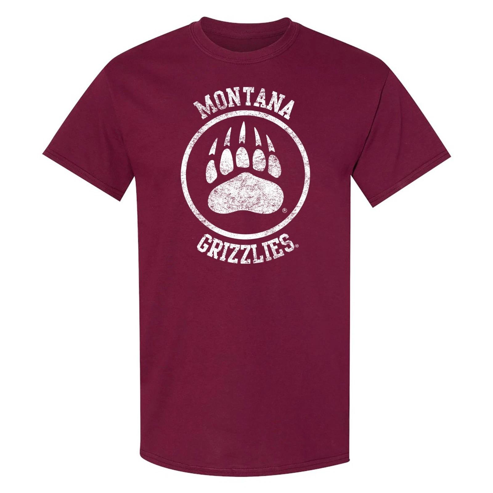 Montana Grizzlies Distressed Circle Logo T-Shirt - Maroon 2XL